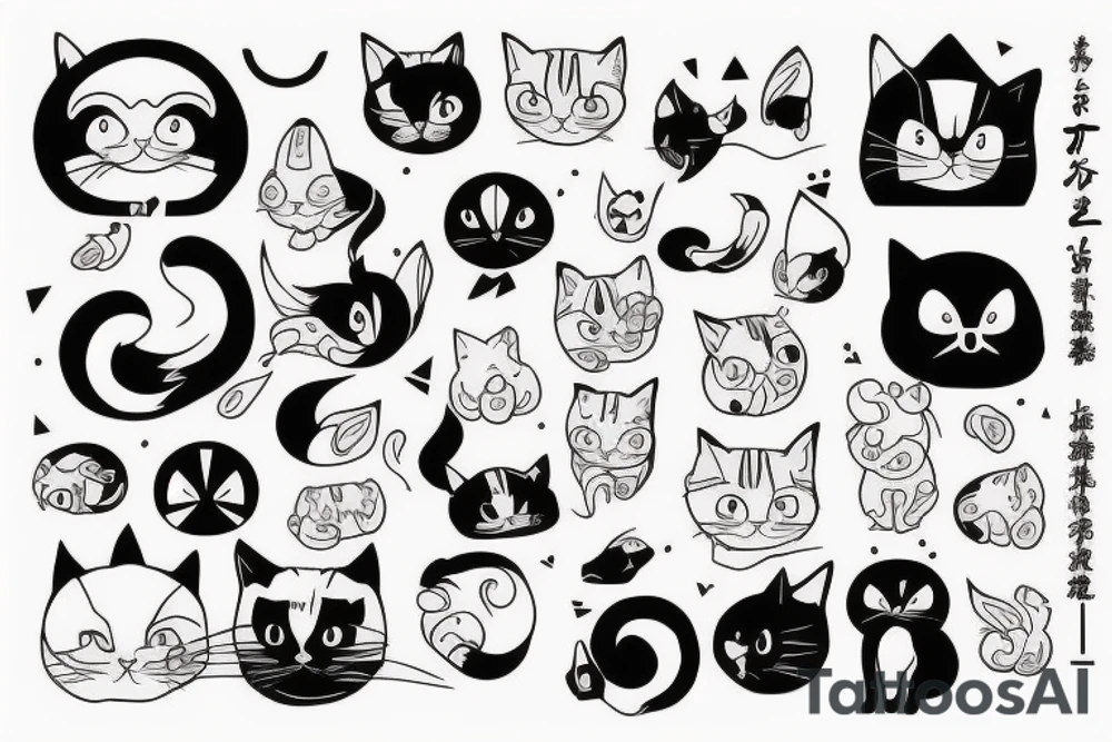 calico cat tattoo idea