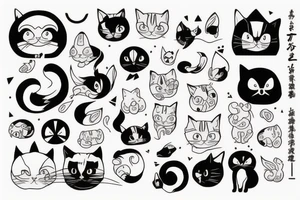 calico cat tattoo idea