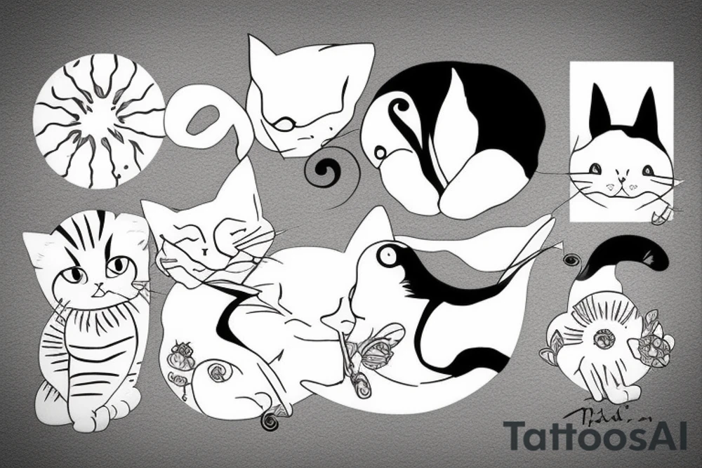 calico cat tattoo idea