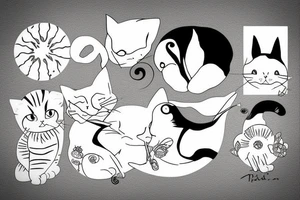 calico cat tattoo idea