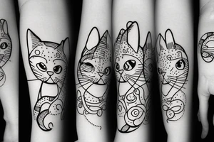 simple cat design tattoo idea