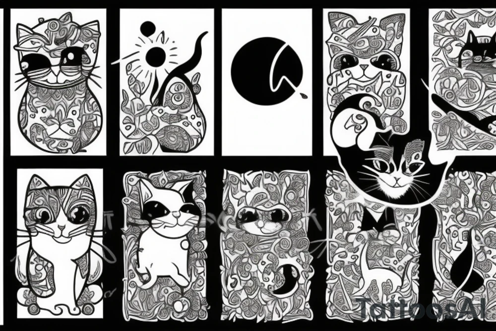 simple cat design tattoo idea