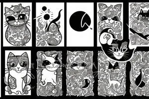 simple cat design tattoo idea