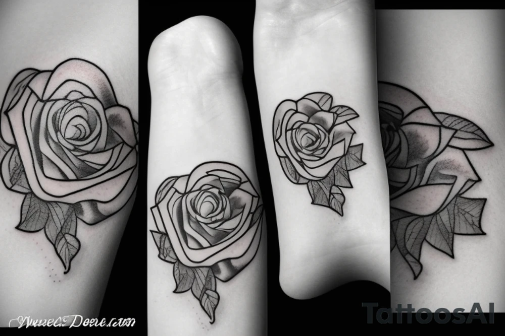 rose heart tattoo idea