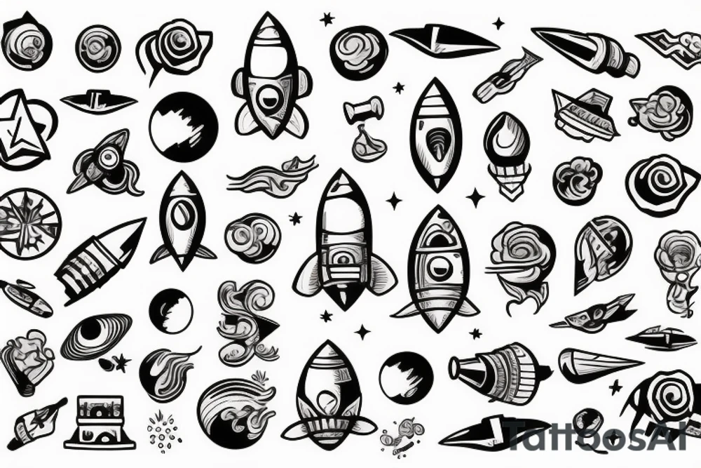 Rocketship tattoo idea
