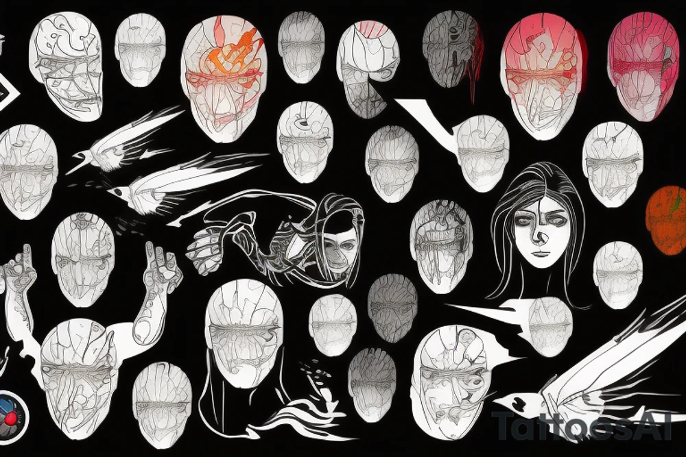 minority report colorful tattoo idea