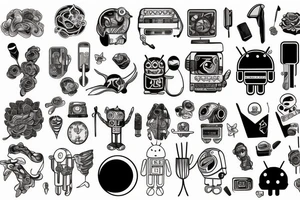 Colorful android tattoo idea