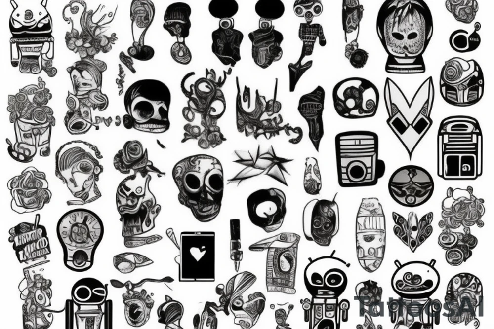 Colorful android tattoo idea