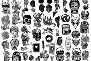 Colorful android tattoo idea