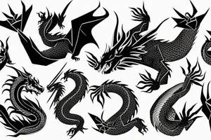 Dragon origami tattoo idea