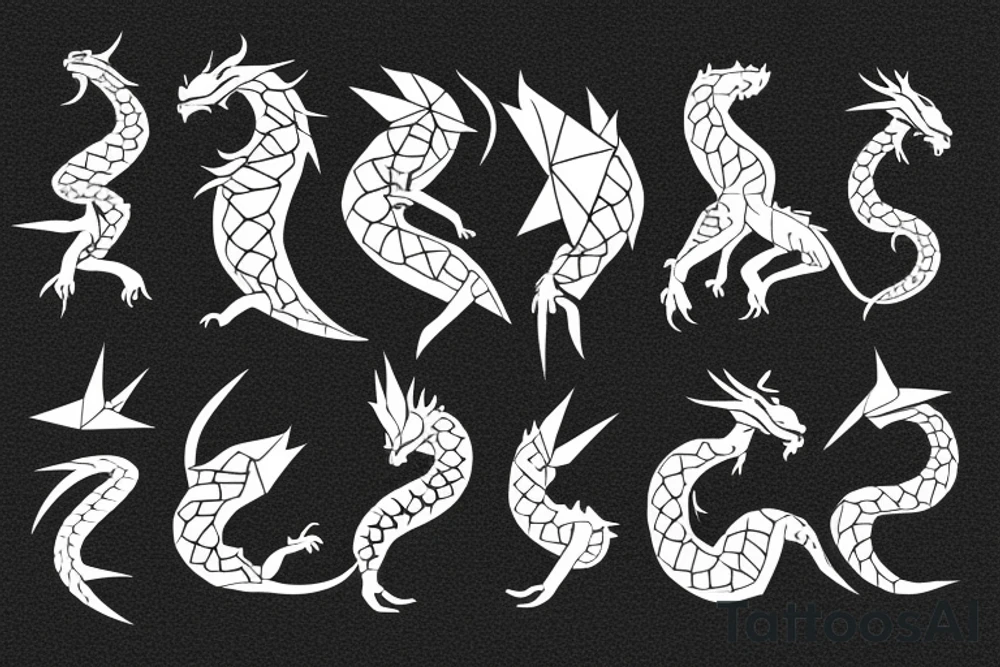 Dragon origami tattoo idea