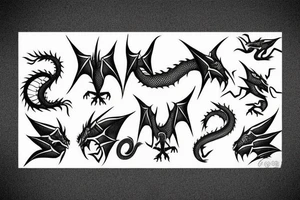 Simple dragon origami tattoo idea