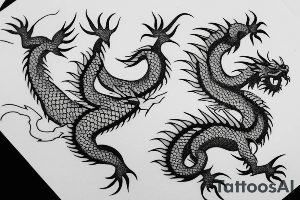 Simple dragon origami tattoo idea