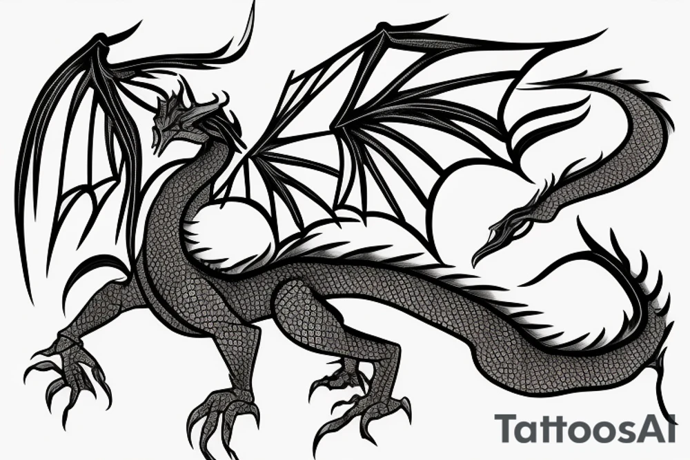 Simple dragon origami tattoo idea
