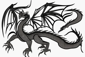 Simple dragon origami tattoo idea