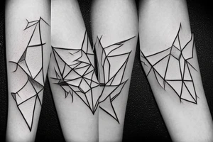 Simple cute paper dragon origami tattoo idea