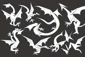 Simple cute flying paper dragon origami tattoo idea