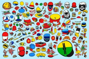 fat man nuclear bomb blue red yellow green white tattoo idea