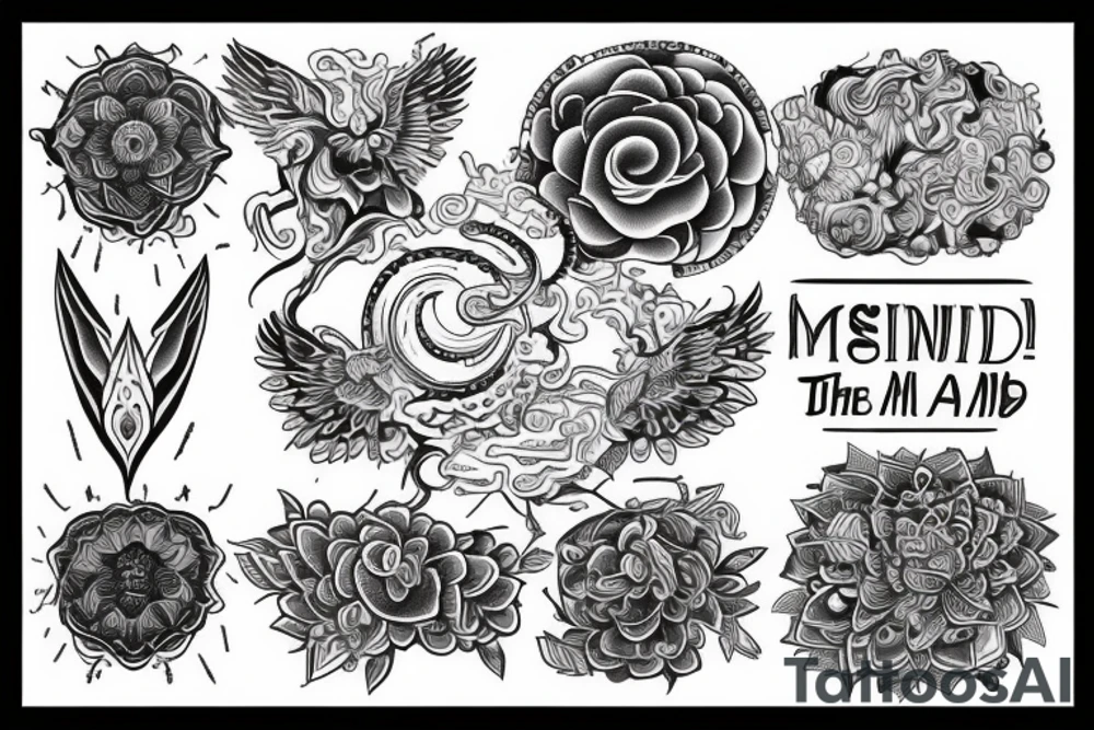 create a tattoo with only the words "all is mind" tattoo idea