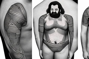 Bud Spencer Torso in lines and dots tattoo idea