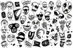 Make an positive formal tatoo, to cover up a sad and happy theater masks tatoo on my forearm tattoo idea