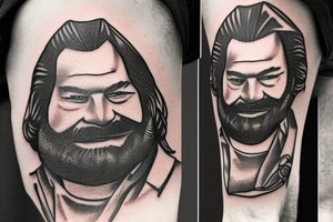 Bud Spencer, Portrait, realistic, wearing a hat tattoo idea