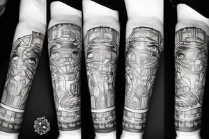 Make an positive drum and bass inspirerad tatoo, to cover up a sad and happy theater masks tatoo on my forearm tattoo idea