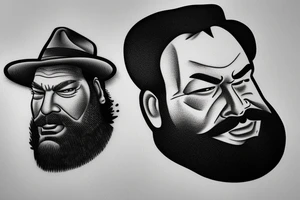 Bud Spencer, Portrait, realistic, wearing a hat tattoo idea