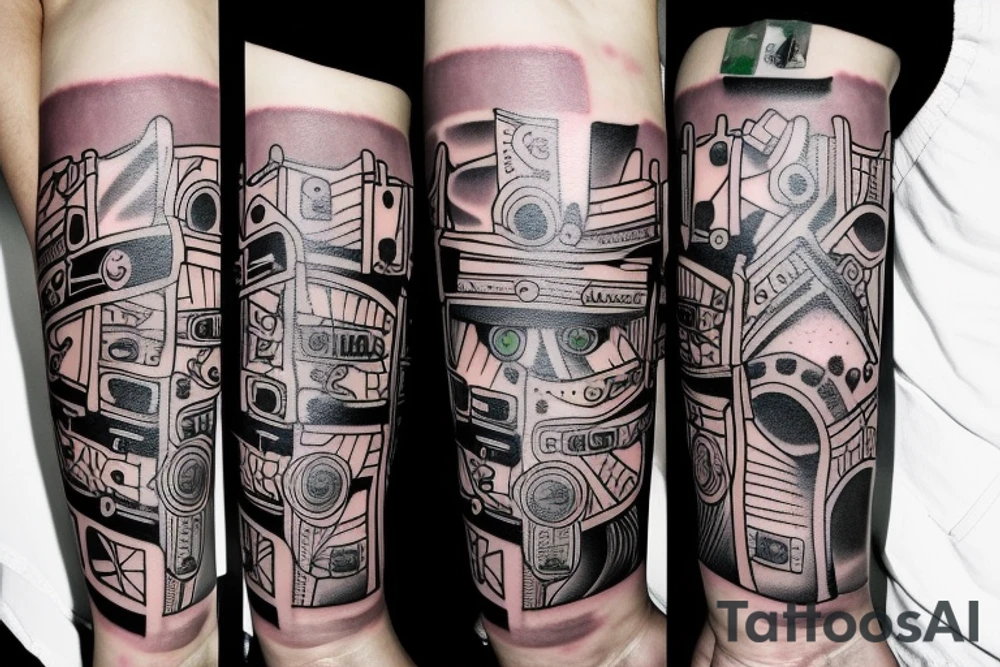 Make an positive drum and bass inspirerad tatoo, to cover up an other tatoo on my forearm tattoo idea