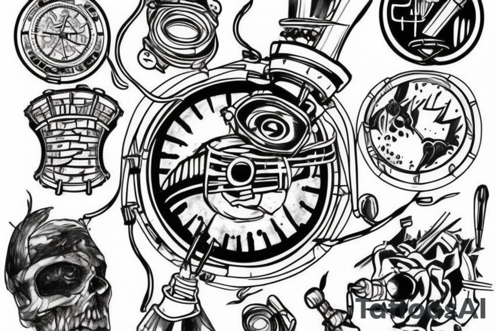 Running with drum and bass music tattoo for my underarm tattoo idea