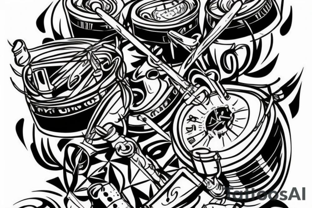 Running with drum and bass music tattoo for my underarm tattoo idea