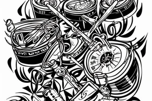 Running with drum and bass music tattoo for my underarm tattoo idea