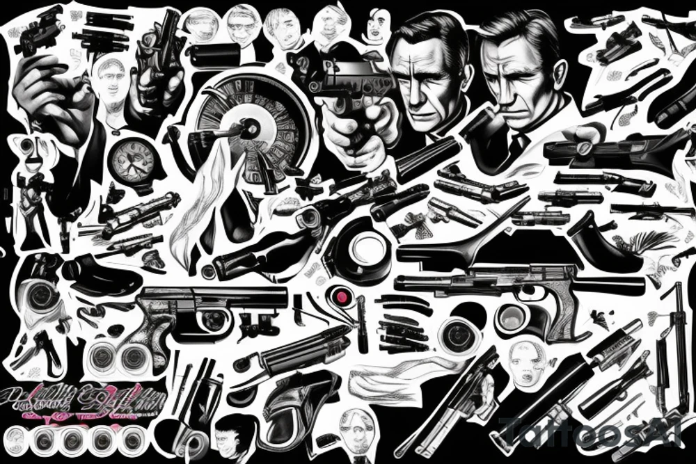 James Bond, Gun Barrel, including 007 numbers tattoo idea