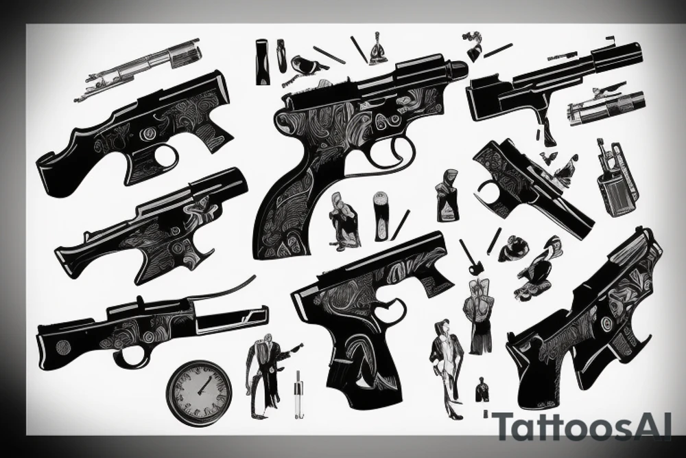 James Bond, Gun Barrel, including 007 numbers tattoo idea