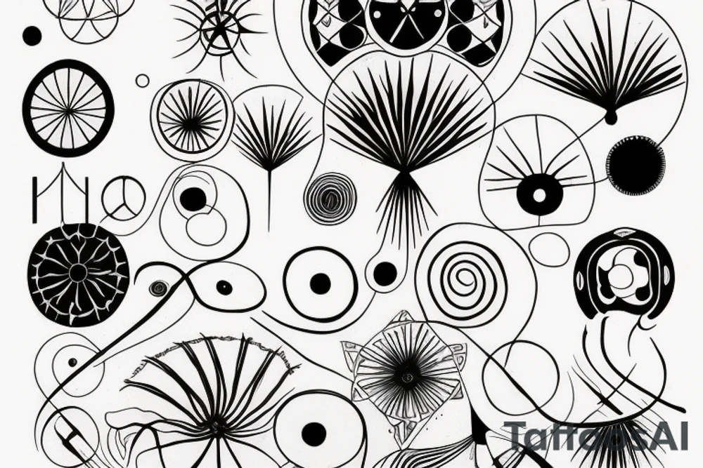 Hilma af klint inspired tattoo for underarm tattoo idea