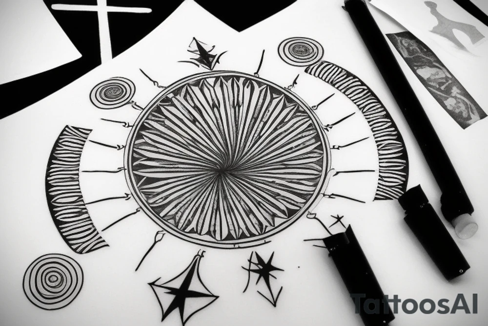 Hilma af klint altar piece painting inspired tattoo for underarm tattoo idea