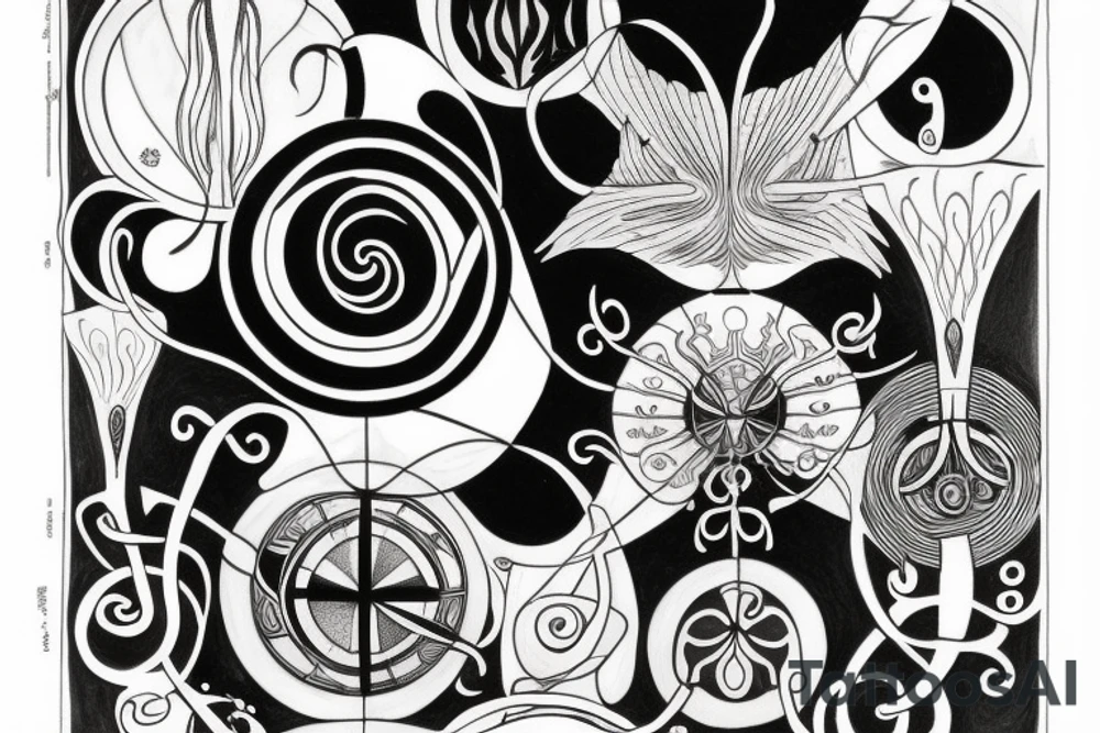 Hilma af klint rebirth tattoo for underarm tattoo idea