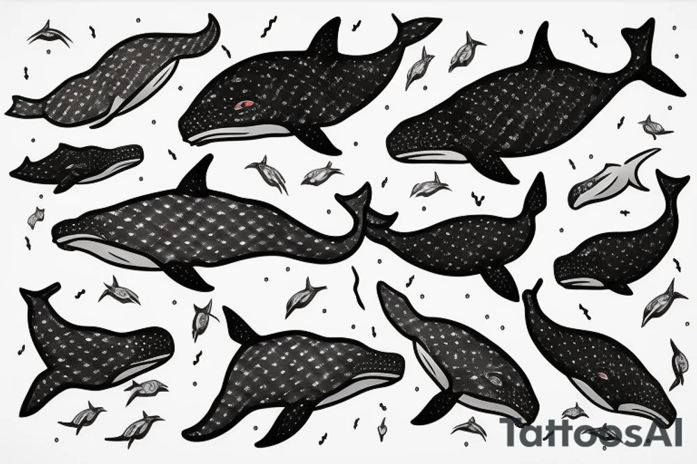 Beautiful happy Whale tattoo idea