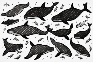 Beautiful happy Whale tattoo idea