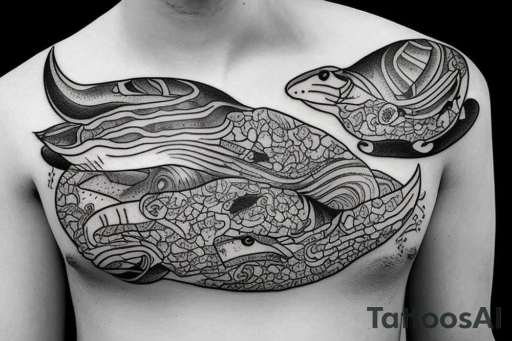 Beautiful happy Whale tattoo idea