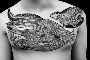 Beautiful happy Whale tattoo idea