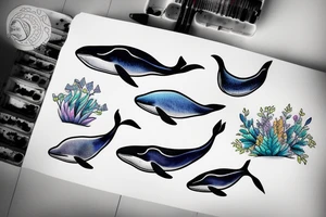 Beautiful happy Whale tattoo idea