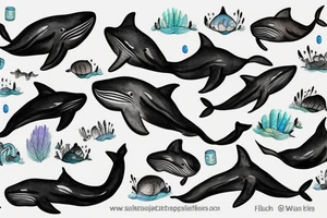 Beautiful happy Whale tattoo idea