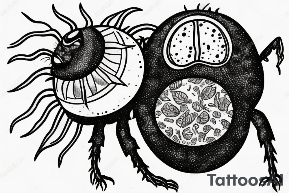 A dung beetle holding the sun tattoo idea
