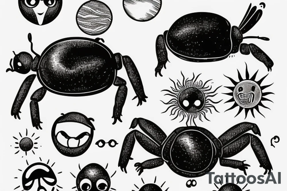 A dung beetle holding the sun tattoo idea