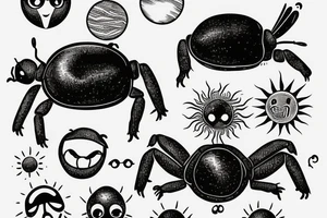A dung beetle holding the sun tattoo idea