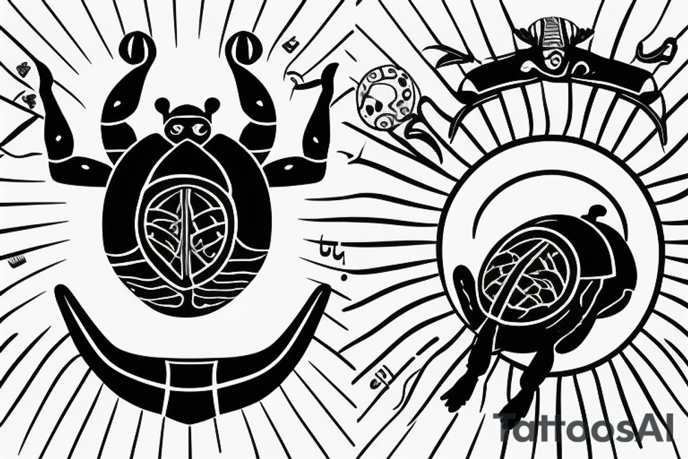 The Egyptian symbol of A dung beetle holding the sun tattoo idea