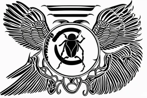 The Egyptian symbol of A dung beetle, wings out, holding up the sun tattoo idea