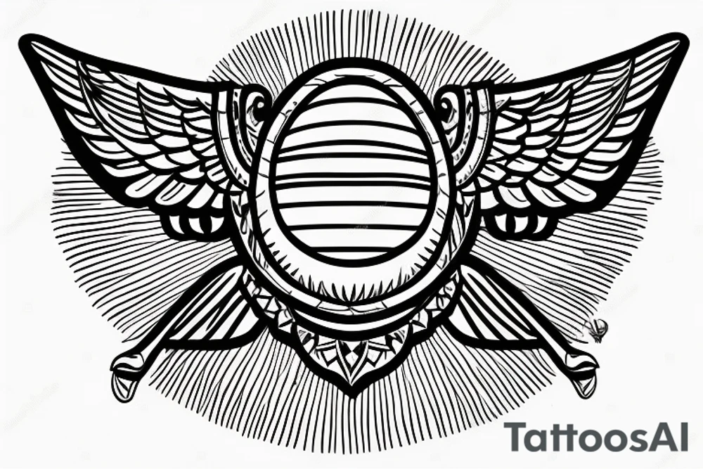The Egyptian symbol of the dung beetle, wings out, holding up the sun. tattoo idea