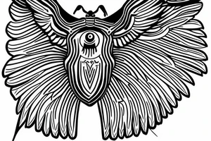 Thetraditional  Egyptian symbol of the dung beetle, wings out, holding up the sun. tattoo idea